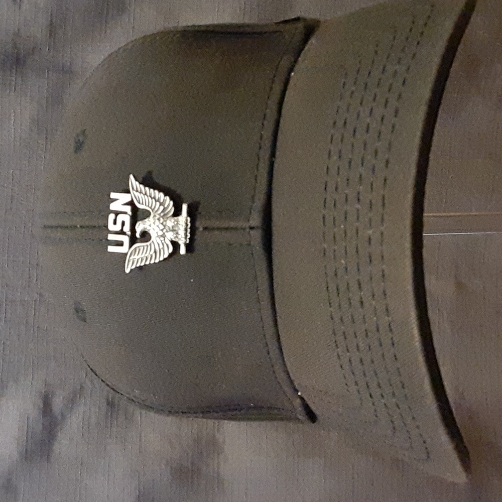 Dickies USN Silver Pin United States Navy Black Hat Cap